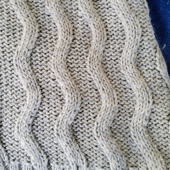 Diesel Femme Chunky Cable Knit Hooded Cardigan Button Sweater Neutral Size XL - Picture 9 of 11